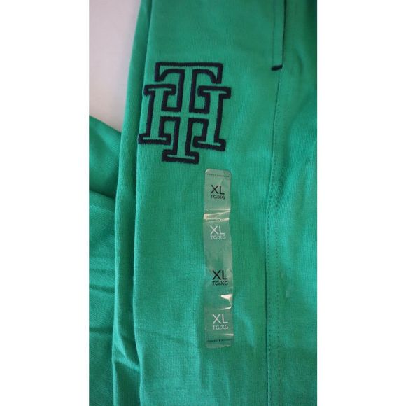 Tommy Hilfiger 78J6494 Men Sz XL Green Heritage Monogram Jersey Jogger Pants $80 - Picture 6 of 14